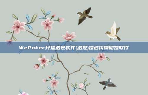 WePoker开挂透视软件(透视)挂透视辅助挂软件