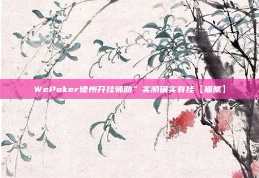 WePoker德州开挂辅助”实测确实有挂【猫腻】