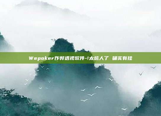 Wepoker作弊透视软件-!太坑人了 确实有挂