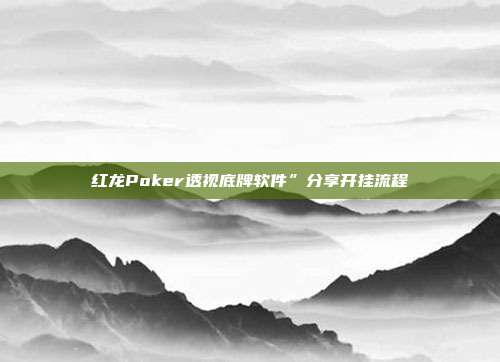 红龙Poker透视底牌软件”分享开挂流程