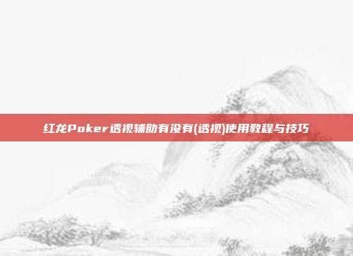 红龙Poker透视辅助有没有(透视)使用教程与技巧