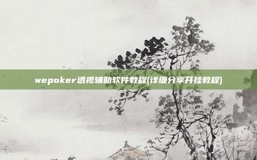 wepoker透视辅助软件教程(详细分享开挂教程)