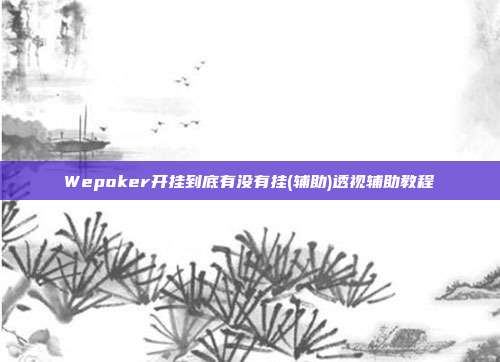 Wepoker开挂到底有没有挂(辅助)透视辅助教程