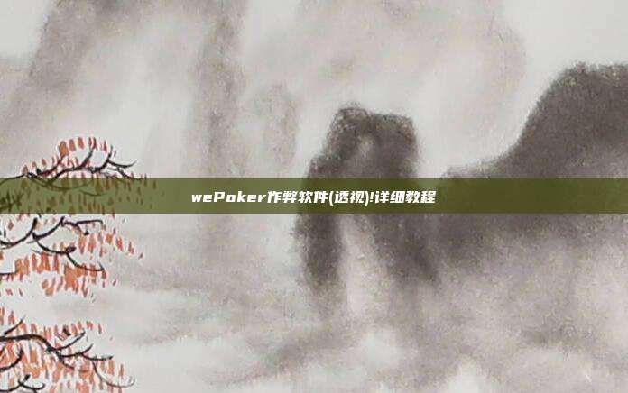 wePoker作弊软件(透视)!详细教程