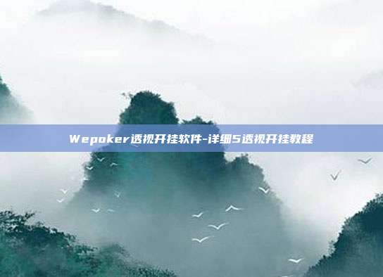 Wepoker透视开挂软件-详细5透视开挂教程