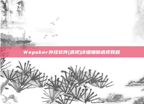 Wepoker外挂软件(透视)详细辅助透视教程