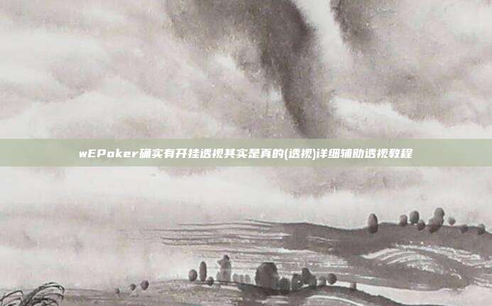 wEPoker确实有开挂透视其实是真的(透视)详细辅助透视教程